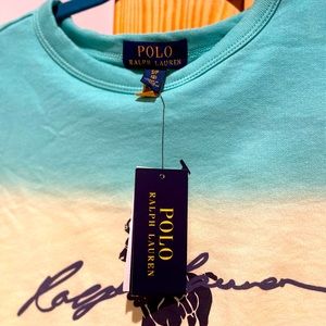 Polo Ralph Laure, Dip Dyed Spa Terry Graphic Sweatshirt. Size (8) boys.